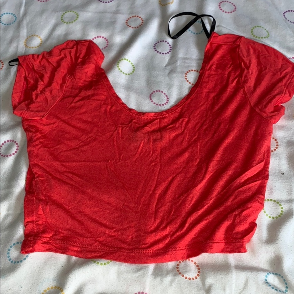 Dark peach pink crop top
